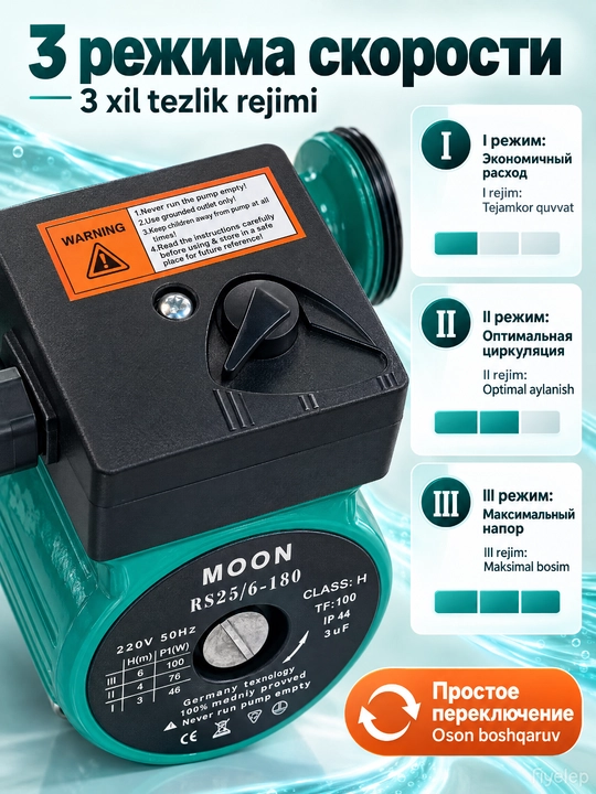 Sirkulyatsiya pompasi MOON RS25-6-180