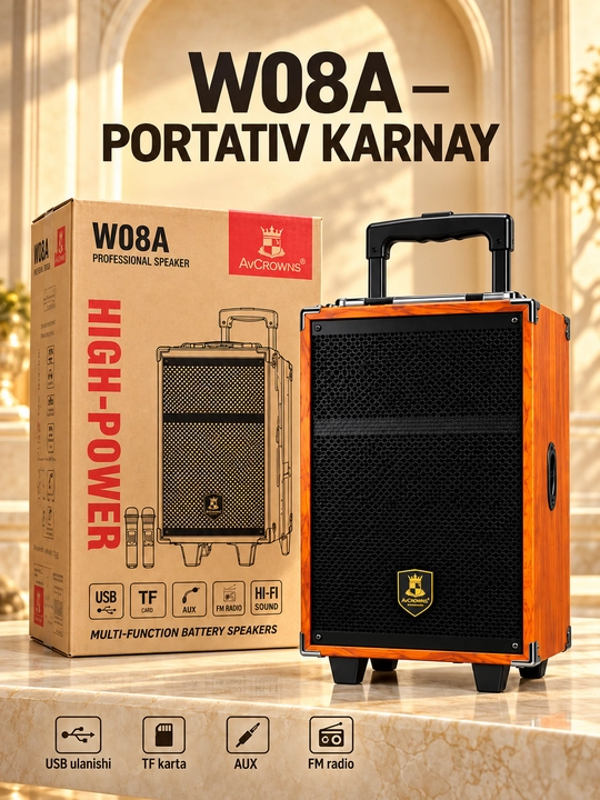 Karaoke kolonkasi BAAB B-Q8  BQ12, 2 ta simsiz mikrofon bilan