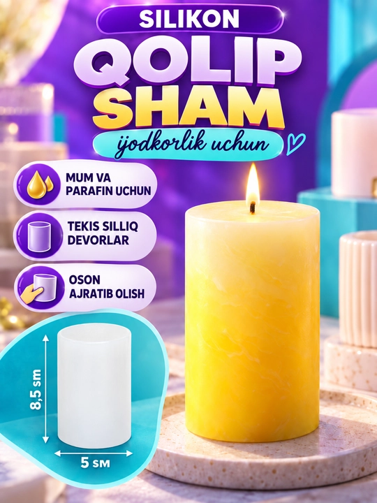 Silikon qolip mum uchun, sham, shamlar tayyorlash uchun mold