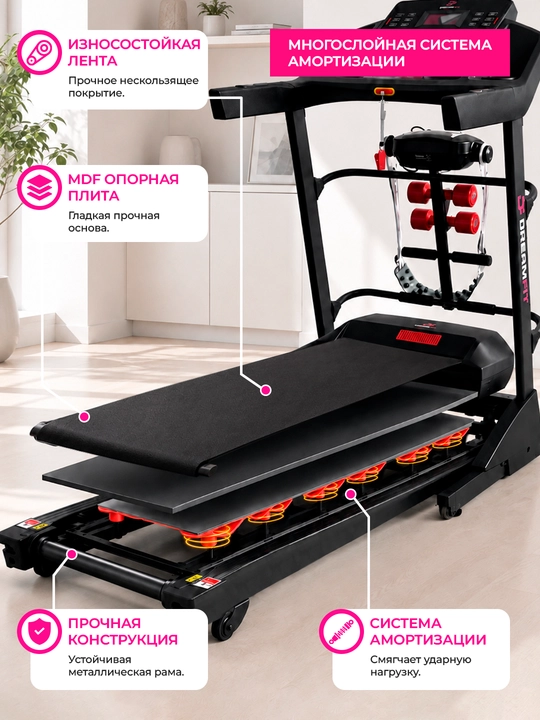 DreamFit DF-7770M WIFI, DF-7505M WIFI, DF-7500M yugurish yo‘lakchasi, 150 kg