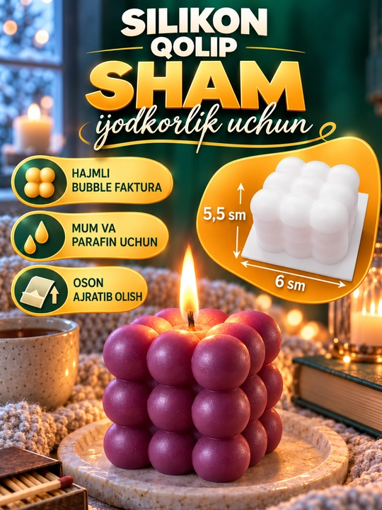Silikon qolip mum uchun, sham, shamlar tayyorlash uchun mold