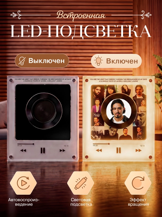 Музыкальный магнит на холодильник с дисками, колонка пластинка, ретро ночник Anyofa
