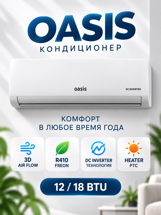 Rulls OASIS 12 DC Inverter konditsioner, 12000 BTU, 35 m² gacha, GREE kompressor