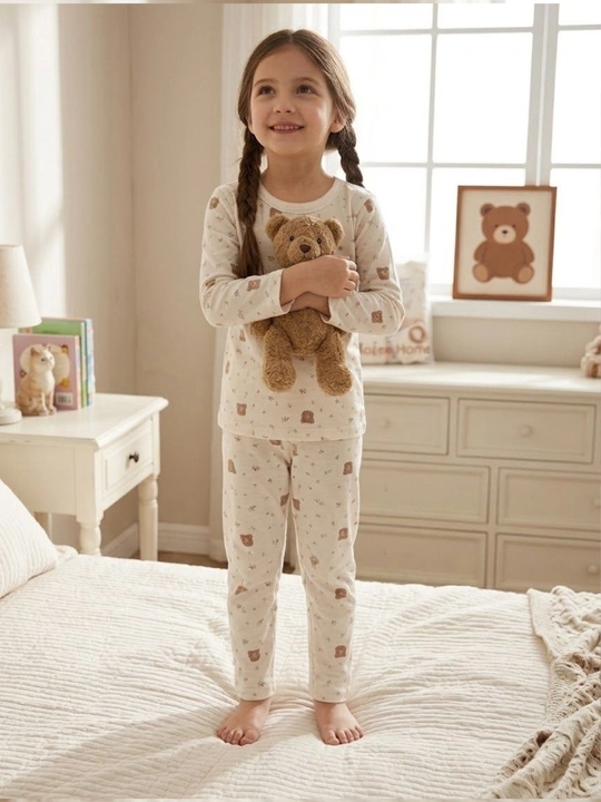 Пижама для девочки с мишками, мягкая домашняя одежда, 130–160 размер, 8–14 лет
