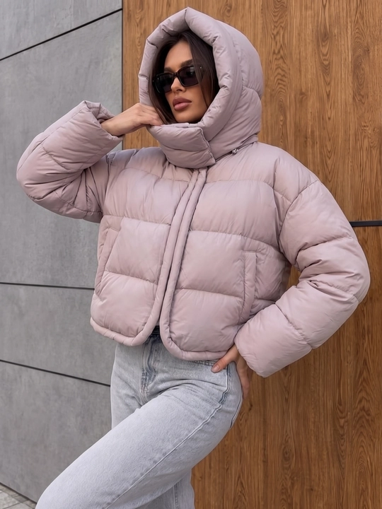 Ayollar va qizlar uchun qishki issiq kapyushonli kurtka, momiq - UNCHA STORE