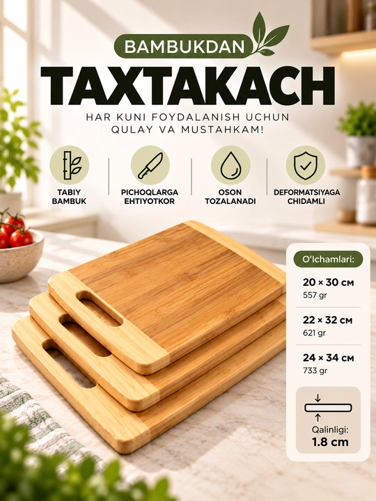 Taxtakach, Kesish taxtasi, 3 xil o'lchamda, bir xil sifatda - 