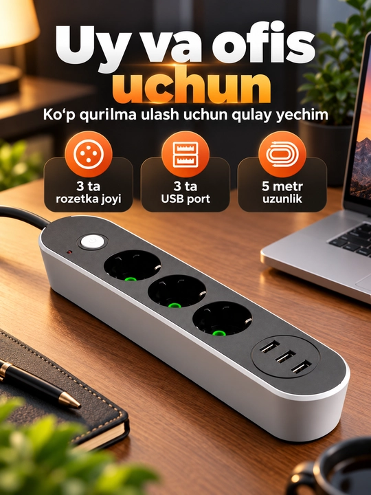 Пилот, 3 розетки и с USB, удлинитель 3 и 5 метров, пилот-удлинитель, удлинитель с защитой