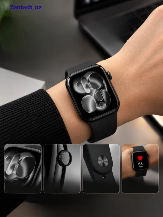 Умные часы Apple Watch — современный дизайн, сенсорный экран, удобный силиконовый ремешок