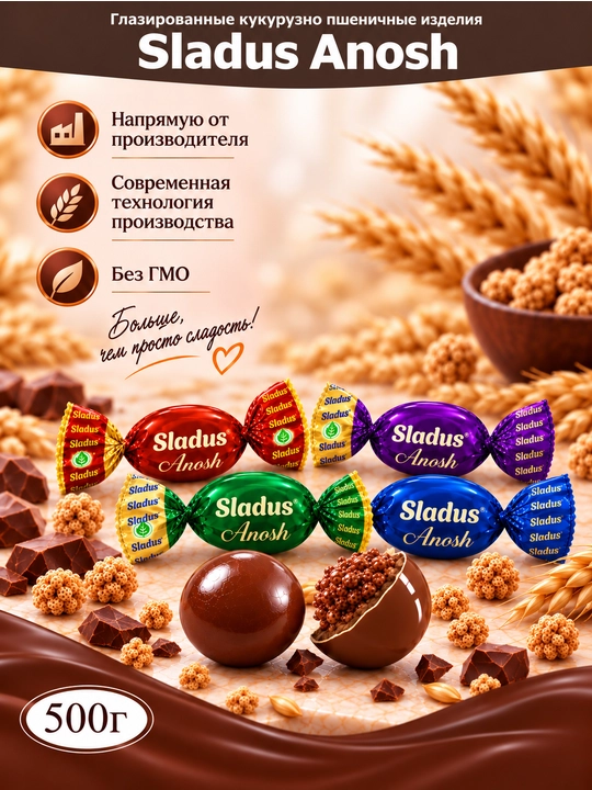 Яркие и вкусные конфеты-драже, упаковка 500 г - 