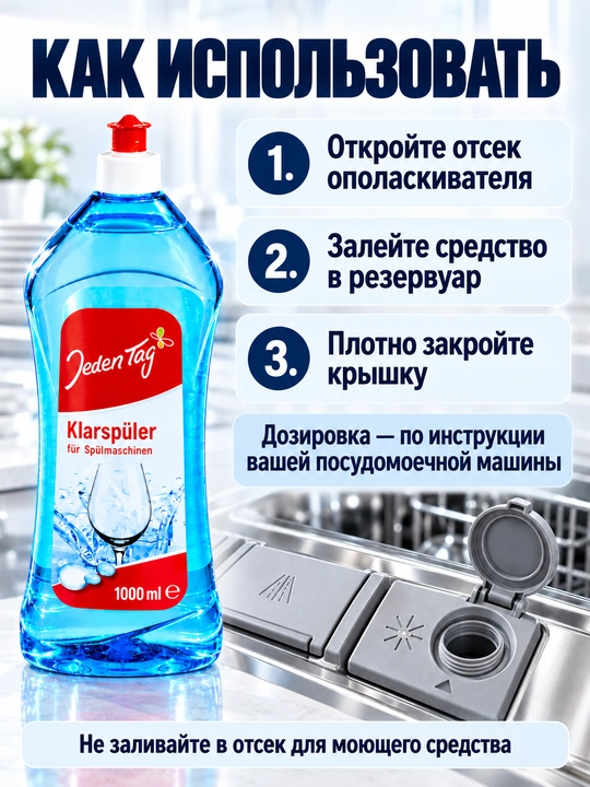 Ополаскиватель для посудомоечной машины Klarspüler Jeden Tag, 1 л