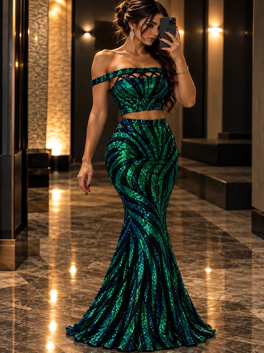 «Mermaid Shine» poyetkali kechki komplekt