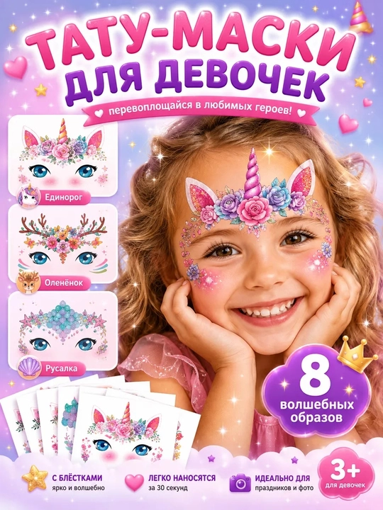 Наклейки на лицо для девочек, украшения для лица, наклейки на лицо, праздничные наклейки - 