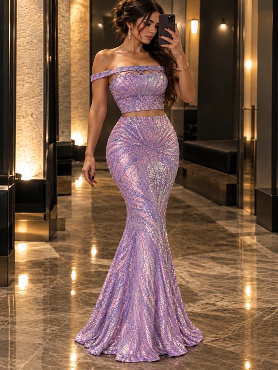 «Mermaid Shine» poyetkali kechki komplekt