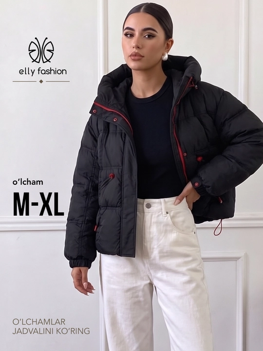 Ayollar va qizlar uchun qishki issiq kapyushonli kurtka, momiq - UNCHA STORE