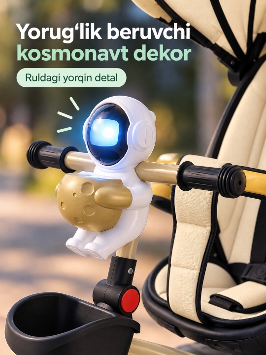 Ota-ona dastasi va soyabonli bolalar uch g'ildirakli velosiped-aravachasi