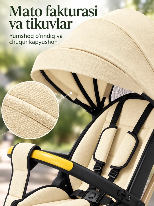 Ota-ona dastasi va soyabonli bolalar uch g'ildirakli velosiped-aravachasi