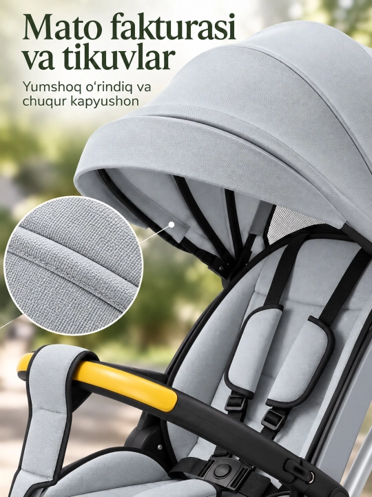 Ota-ona dastasi va soyabonli bolalar uch g'ildirakli velosiped-aravachasi