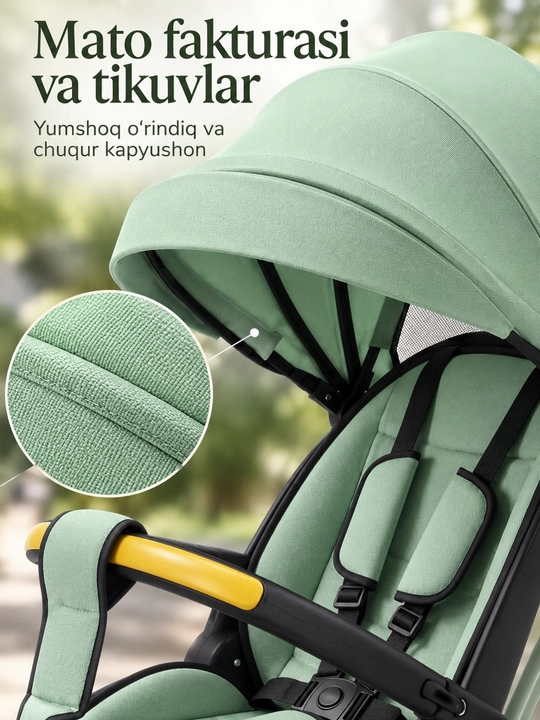 Ota-ona dastasi va soyabonli bolalar uch g'ildirakli velosiped-aravachasi