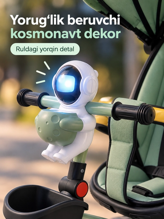 Ota-ona dastasi va soyabonli bolalar uch g'ildirakli velosiped-aravachasi