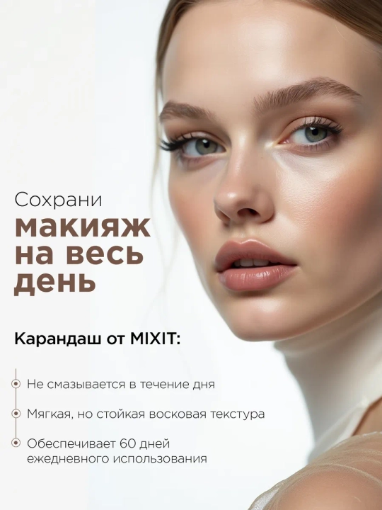 MIXIT cho‘tkali qosh uchun chidamli avtomatik qalam, 01-04, 1,35 g