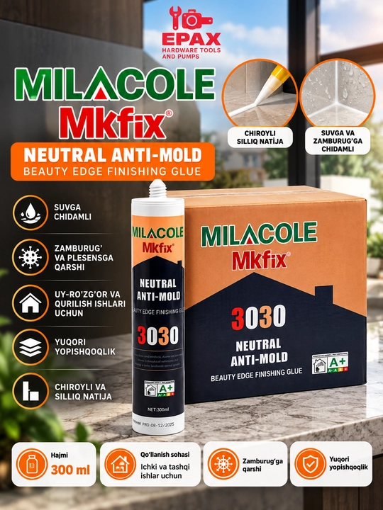 Mfix Milacole Mkfix 300 ml – Mog‘orga qarshi neytral germetik yelim - 