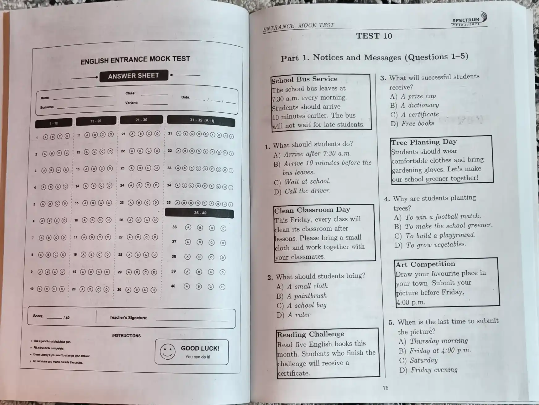 Entrance Mock Tests A1-B2 (ingliz tili)