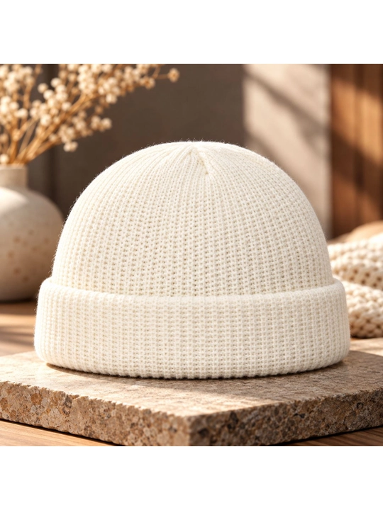 Erkaklar uchun to‘qilgan beanie shapka, issiq yumshoq qishki bosh kiyim