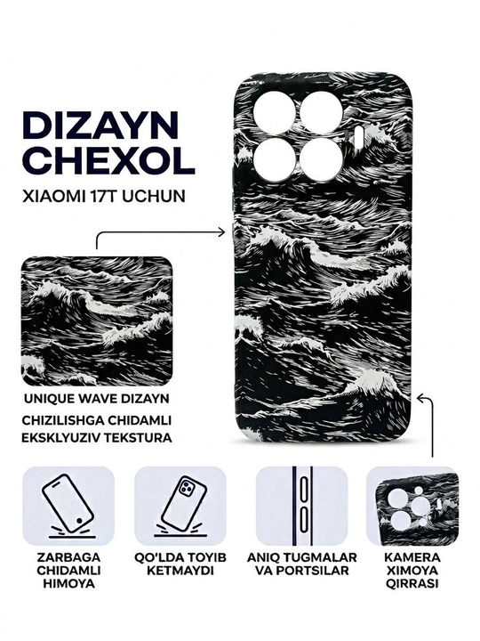 XIAOMI 17 T uchun karbon chexol gilof - 