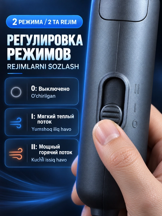 Фен SOKANY SK-14028 складной, 1200 Вт, 2 скорости, концентратор, для дома и путешествий