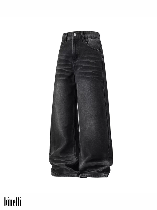 ETHER keng baggi jinsi shimlari, erkaklar, ayollar, o‘smirlar uchun, S-XL o‘lchamlarda