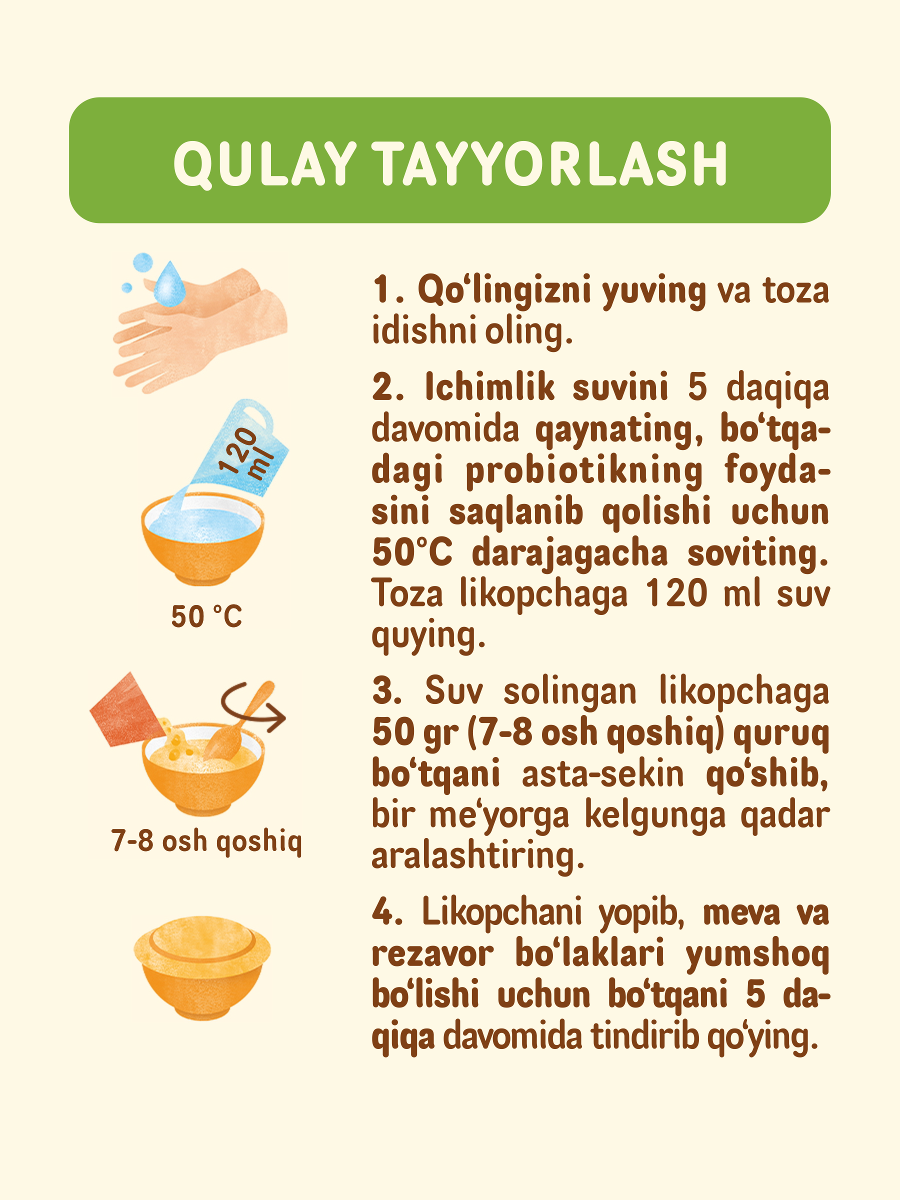 Nestle Shagayka "Suli, olma, qulupnay va shaftoli qo‘shilgan ko‘p donli" bo‘tqasi, 190g