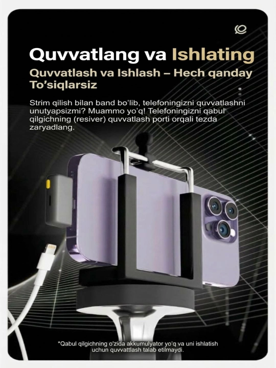 Blogerlar uchun Lavaliere mikrofon Type-C/Lightning simsiz, petlichka, mikrofon, petlichka