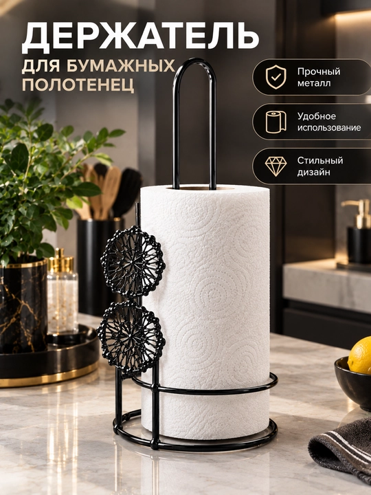 Qog‘oz sochiqlar uchun ushlagich, sochiqlar uchun metall taglik salfetka ushlagich - 