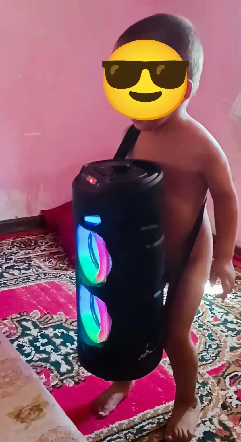 Katta Bluetooth simsiz kolonka, karaoke, RGB yoritish, mikrofon va pult bilan