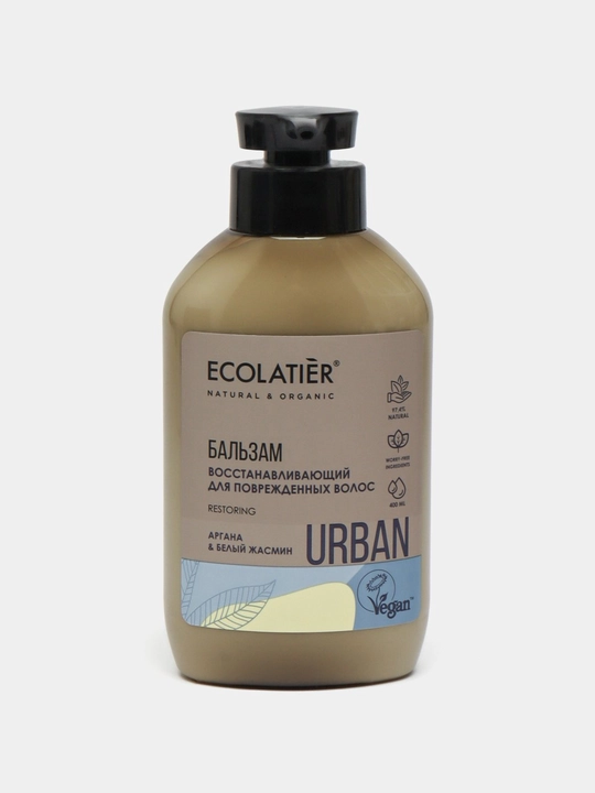 Бальзам для волос ECOLATIER, восстанавливающий, для сухих и повреждённых волос, 400 мл