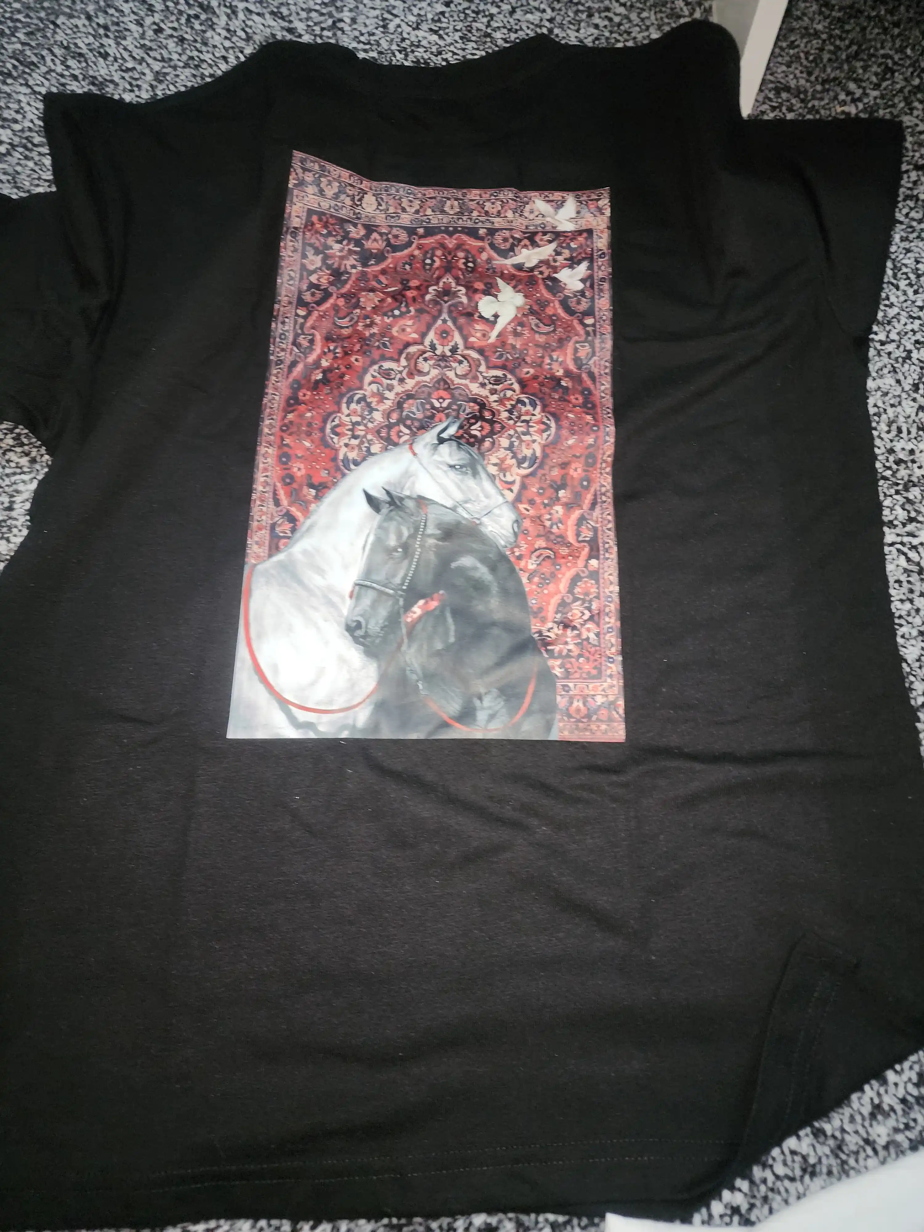 Ayollar uchun futbolkalar, oversize, print bilan 100% paxta