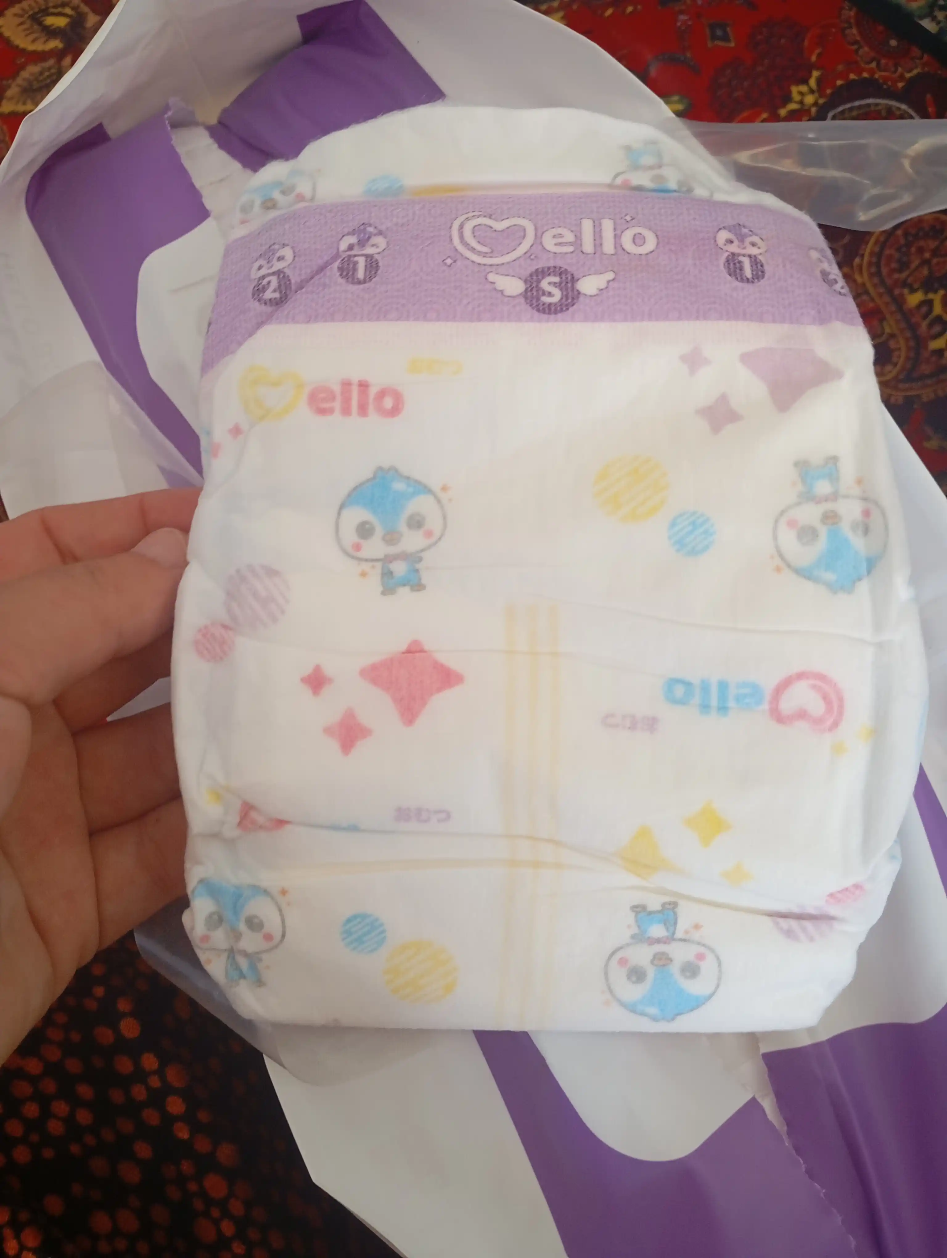 Yangi tug'ilgan chaqaloqlar uchun tagliklar MELLO, S 4-8 kg, 38 dona