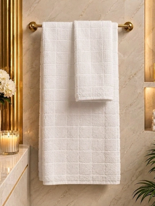 Комплект из двух полотенец для тела и лица, 50x90 см и 70x140 см, 100% хлопок