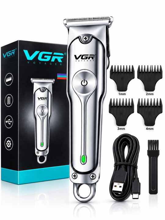 Soch olish mashinasi VGR V-071, VGR V-965 trimmer, soqol olish uchun, mo‘ylov uchun ustara - 