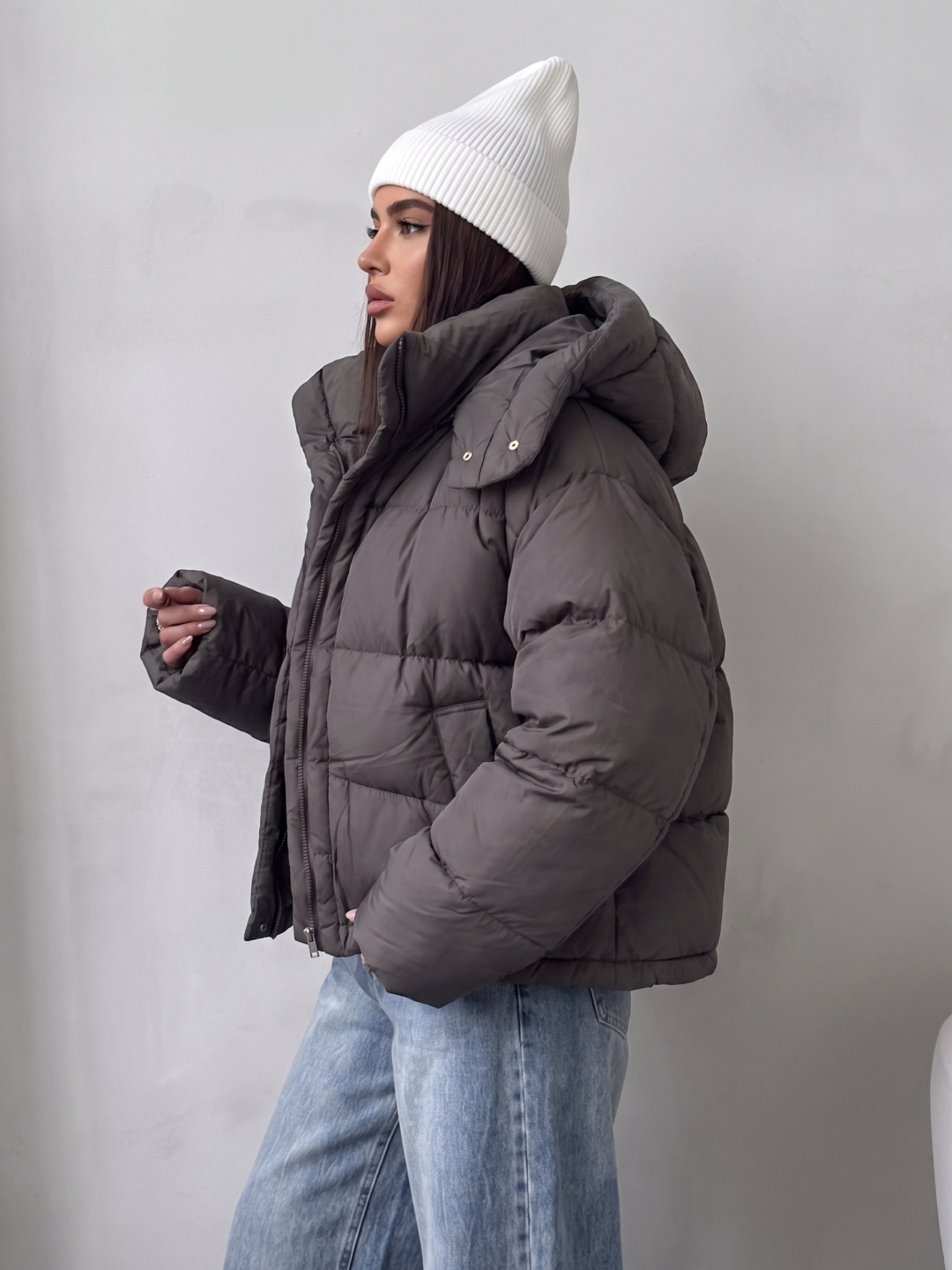 Ayollar va qizlar uchun qishki issiq kapyushonli kurtka, momiq - UNCHA STORE