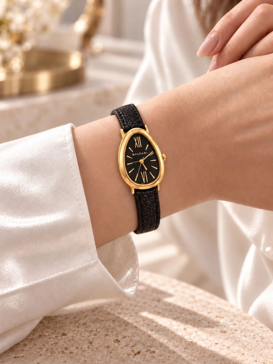 Женские часы, девушек, наручные часы, с кварцевым механизмом, BVLGARI, с кожаным ремешком