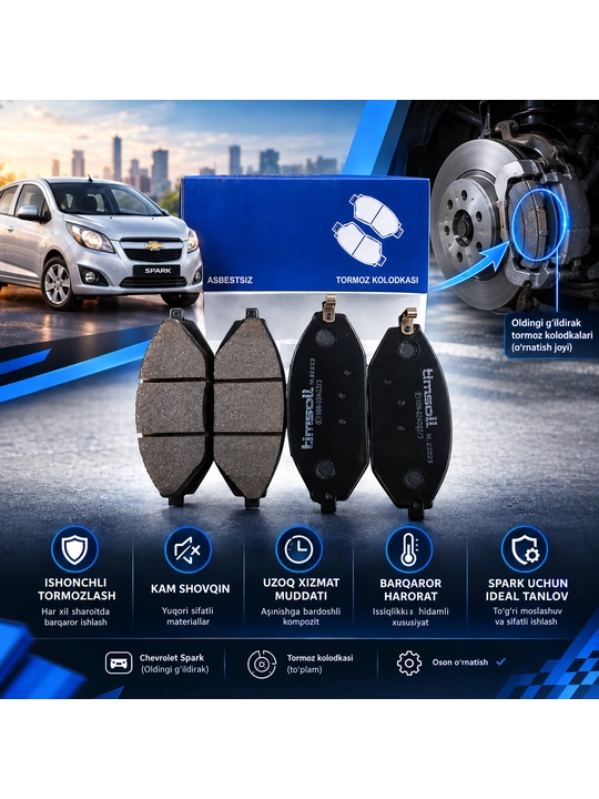 Spark, Damas, Matiz, Nexia, Lacetti, Cobalt, Onix uchun Timsoll old tormoz kolodkalari