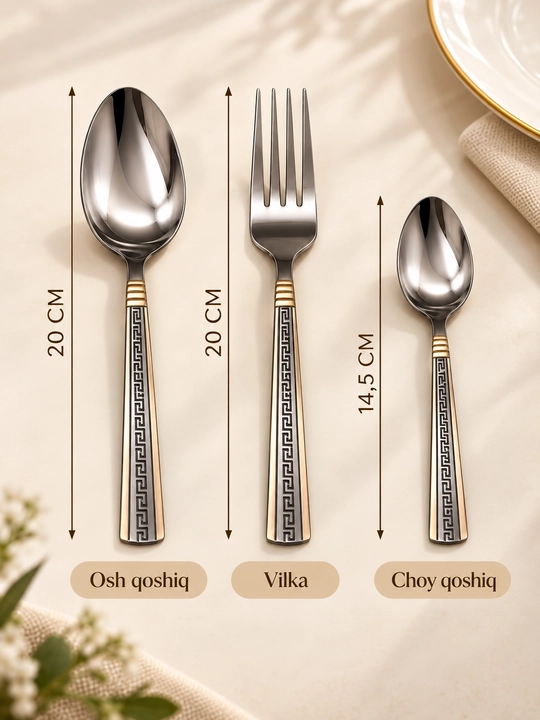 Набор столовых приборов для кухни, ложки, вилки, чайные ложки и ножи, 6, 18 и 24 предмета