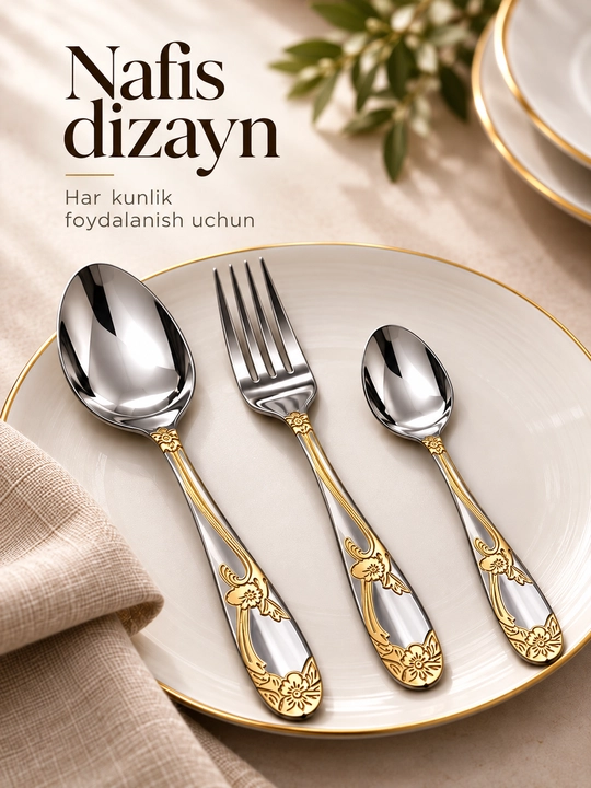 Набор столовых приборов для кухни, ложки, вилки, чайные ложки и ножи, 6, 18 и 24 предмета