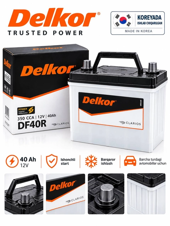 Delkor df40r 40 ah 12v автомобильный аккумулятор - 