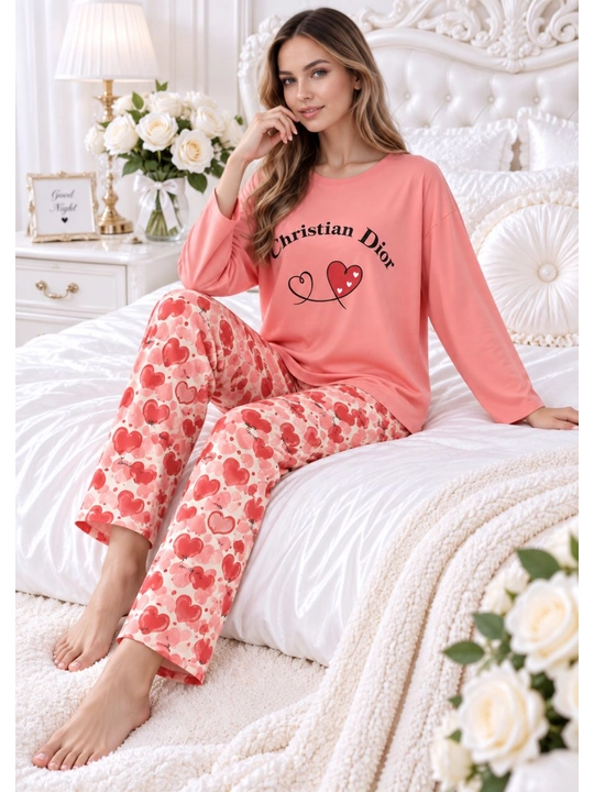 2/1 pijama ayollar va qizlar uchun uy pijamasi ikki qismli qulay kofta va uzun shim 46-50