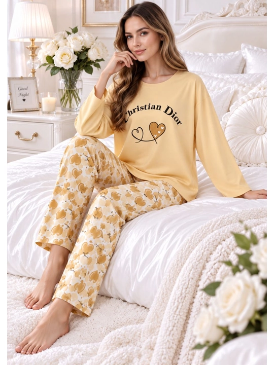 2/1 pijama ayollar va qizlar uchun uy pijamasi ikki qismli qulay kofta va uzun shim 46-50