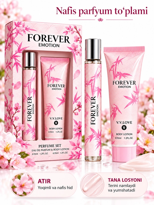 Parfyumeriya to‘plami, ayollar uchun atir va losyonlar sovg‘a to‘plami, 30ml+35ml