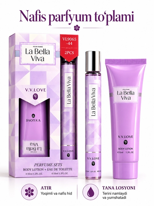 Parfyumeriya to‘plami, ayollar uchun atir va losyonlar sovg‘a to‘plami, 30ml+35ml