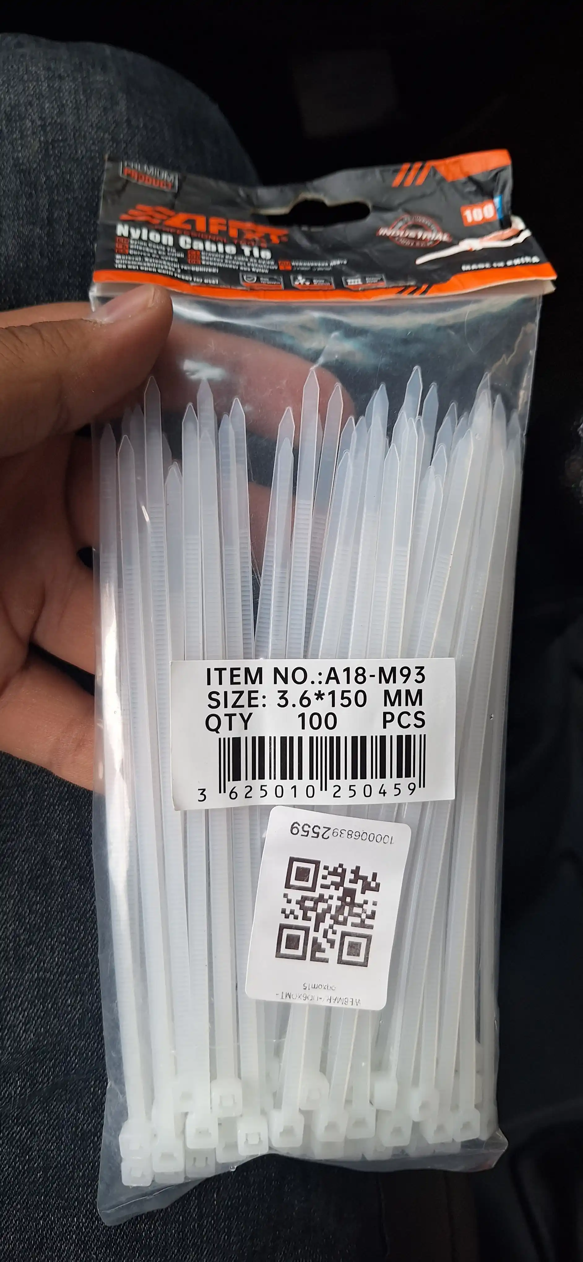 Plastik neylon xomutlar, paketda 100 dona, tortqichlar
